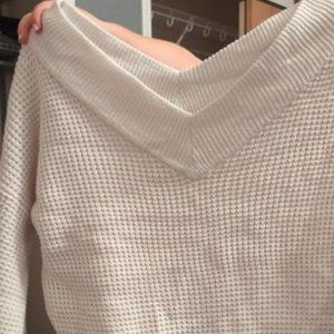 Zenana Large Ivory Off the Shoulder Sweater
